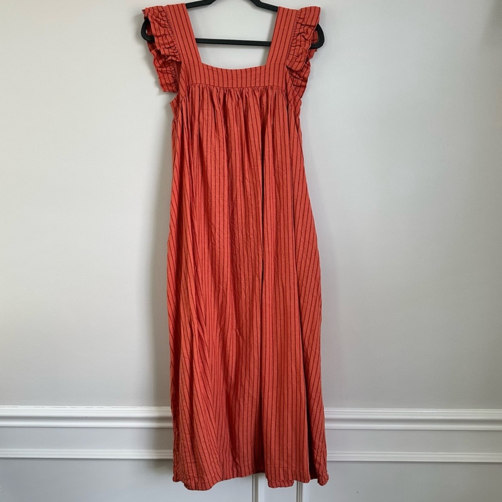 Orange and Burgundy Striped Sleeveless Dress - a new day